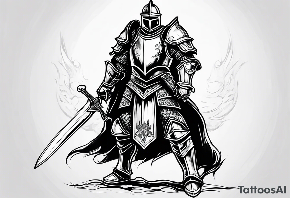 knight in heavy armor tattoo idea