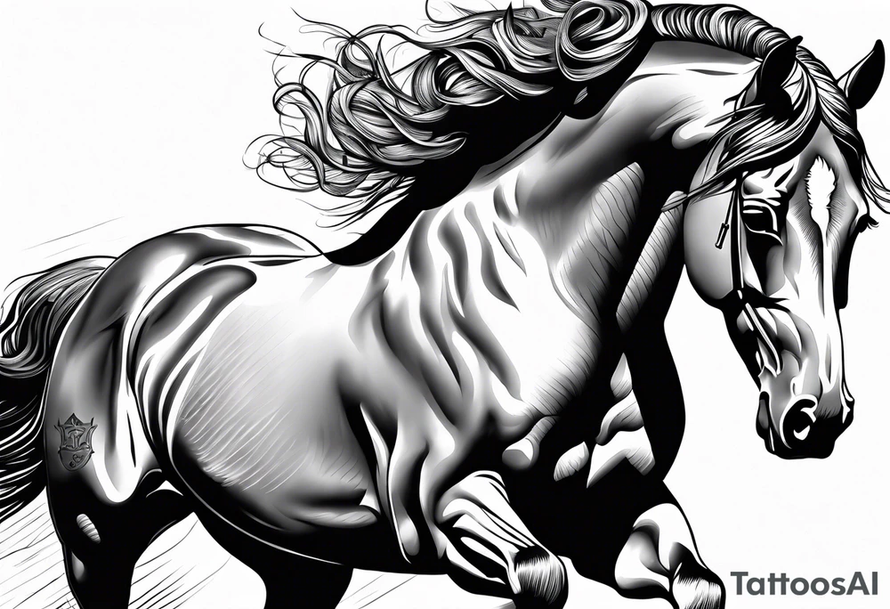bucking horse tattoo idea