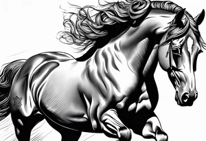bucking horse tattoo idea