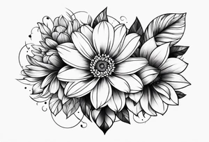 Collarbone tattoo of bright colorful flowers tattoo idea