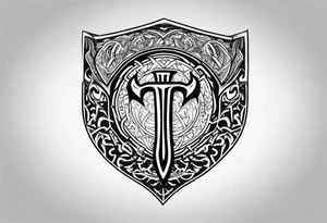 Valhalla round shield 
 axe berserker tattoo idea
