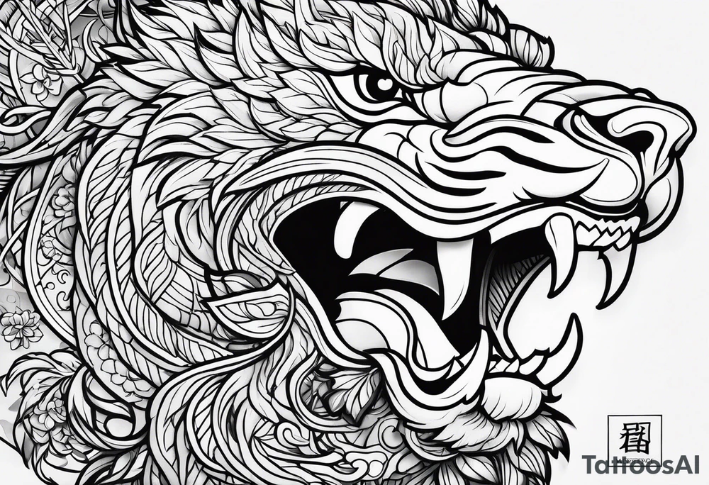 traditional chinese art tattoo idea