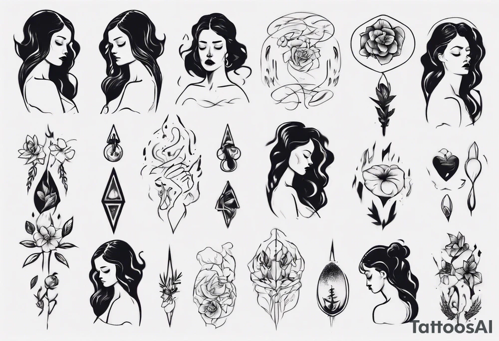 sad woman tattoo idea