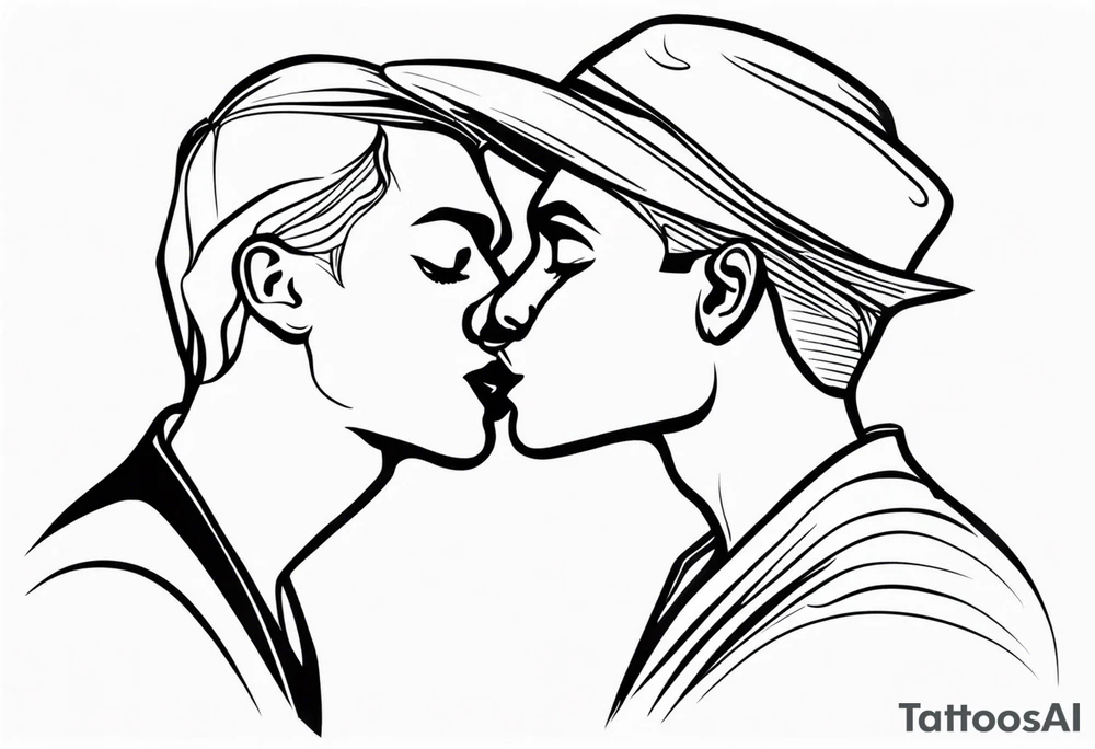 Men kissing tattoo idea