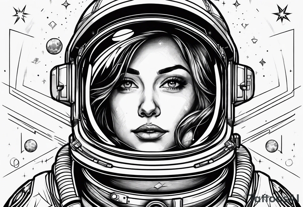 astronaut in space tattoo idea
