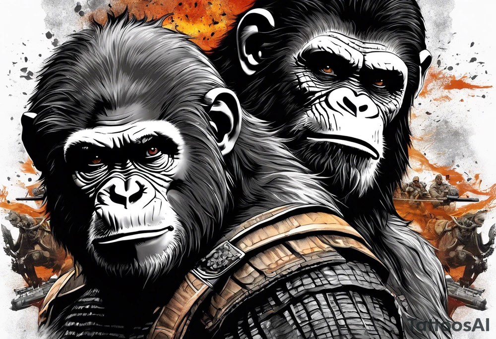 the movie planet of the apes tattoo idea
