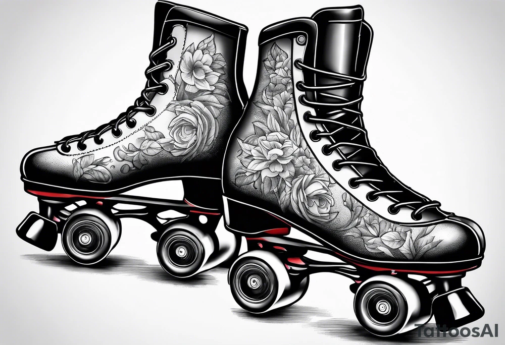 Pair of rollerskates tattoo idea