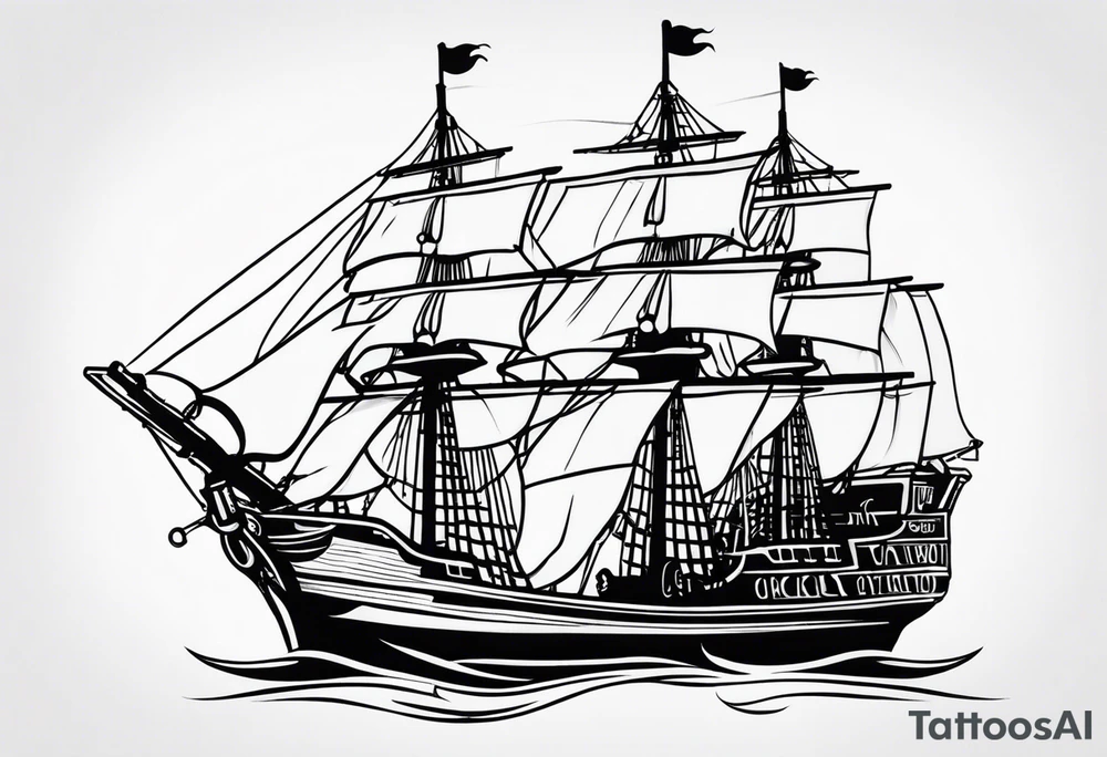 Tattoo bateaux de pirate, film pirate des caraïbe tattoo idea