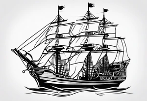 Tattoo bateaux de pirate, film pirate des caraïbe tattoo idea