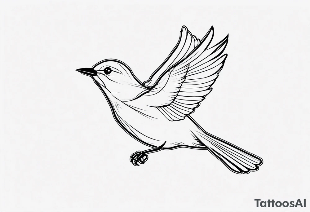 A small bird flying away as free tattoo idea