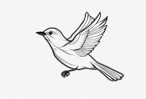 A small bird flying away as free tattoo idea