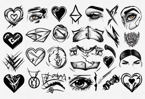 Broken-hearted gym brows tattoo idea