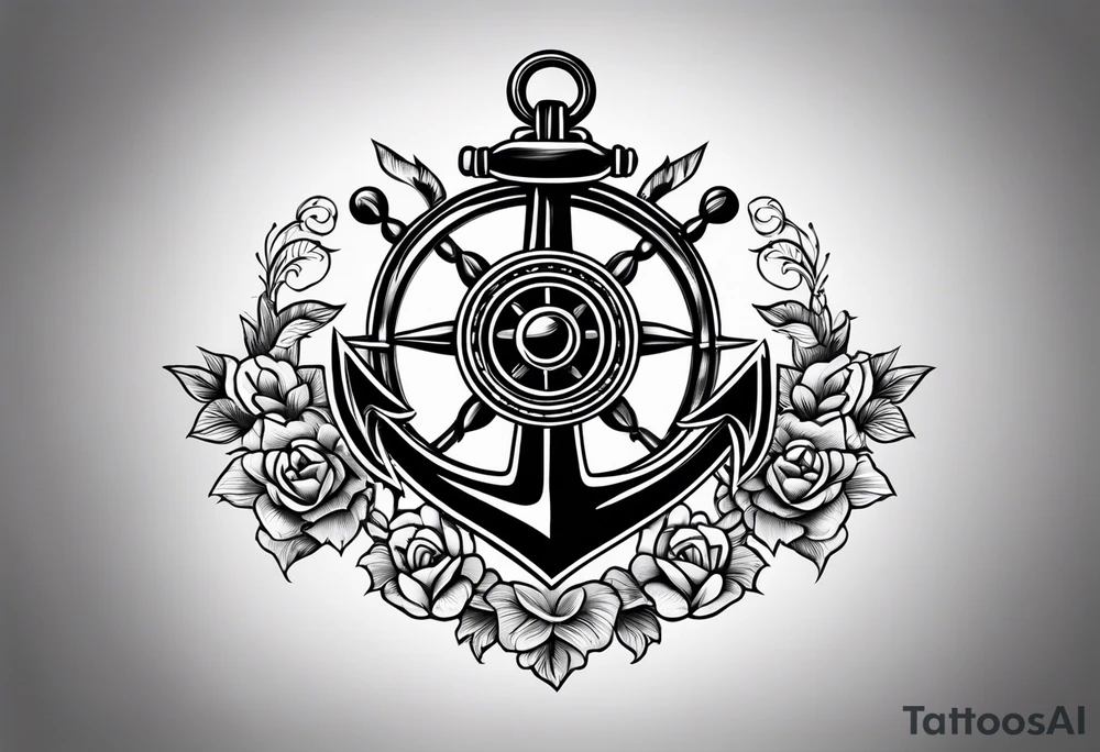 Traditional anchor tattoo idea