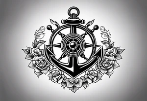 Traditional anchor tattoo idea
