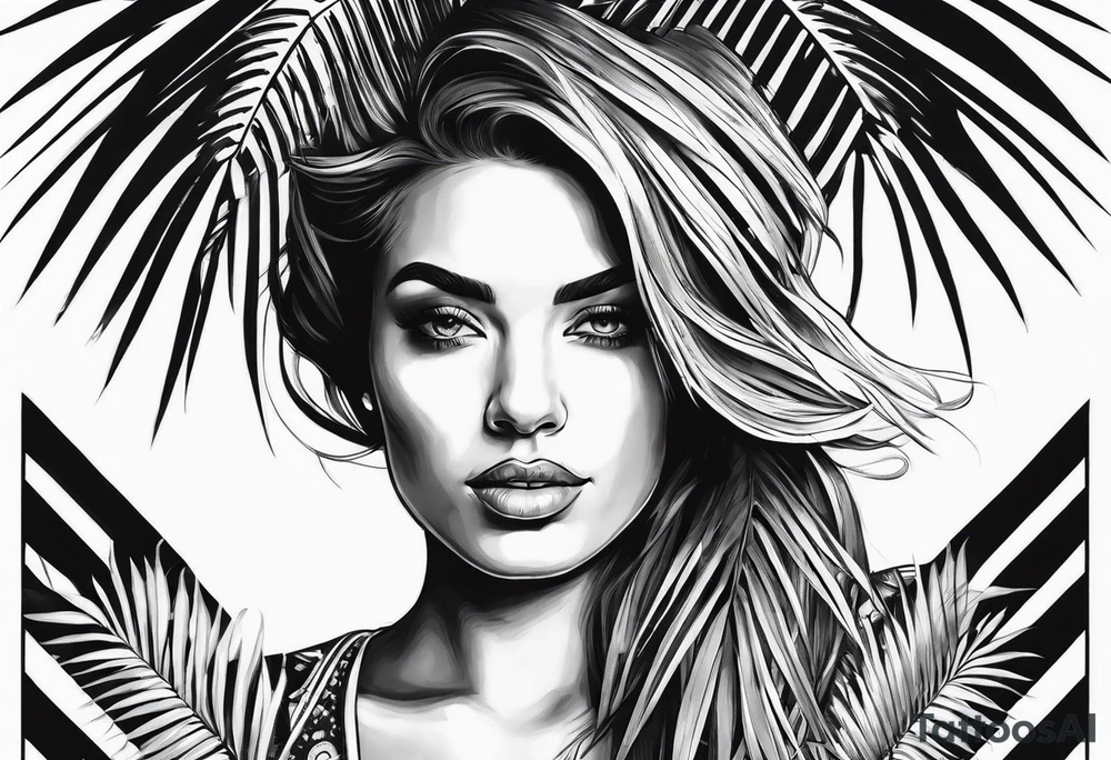 flo grown with palm trees tattoo idea