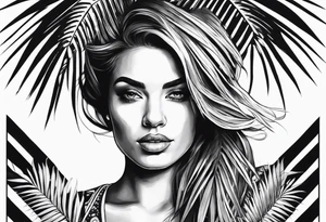 flo grown with palm trees tattoo idea