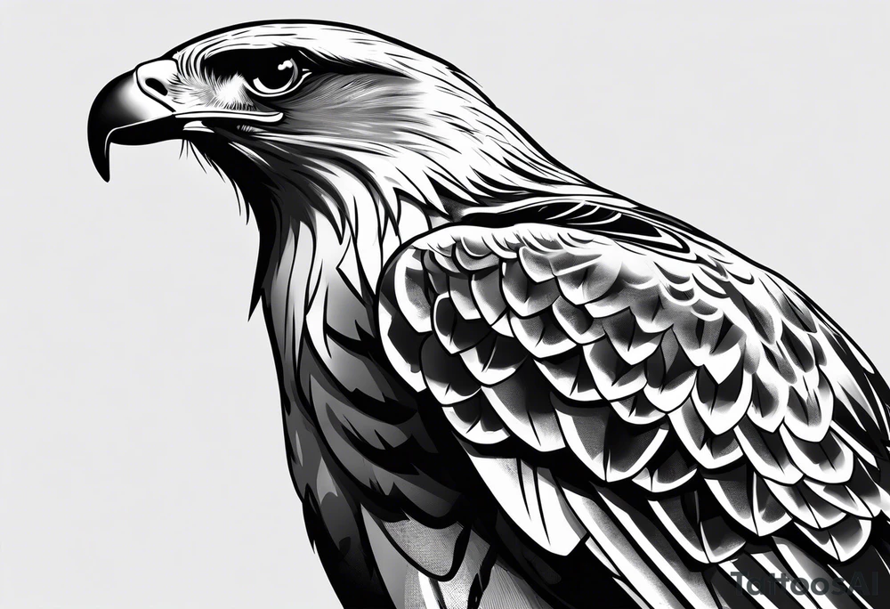 Hawk from the side tattoo idea
