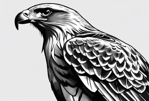 Hawk from the side tattoo idea