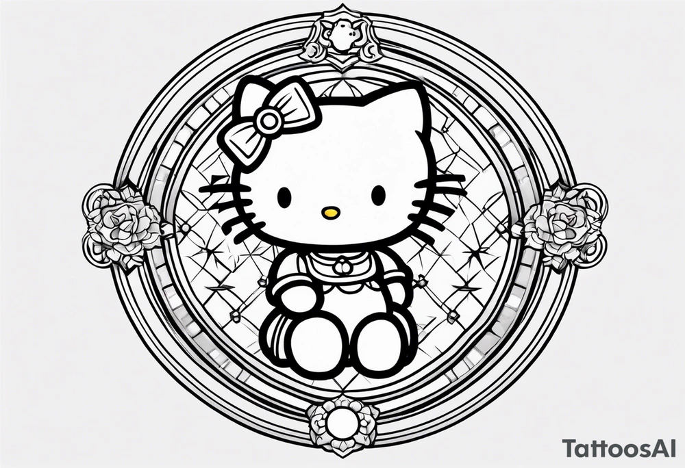 angle hello kitty with halo tattoo idea