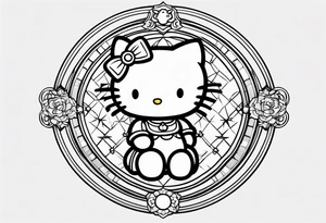 angle hello kitty with halo tattoo idea