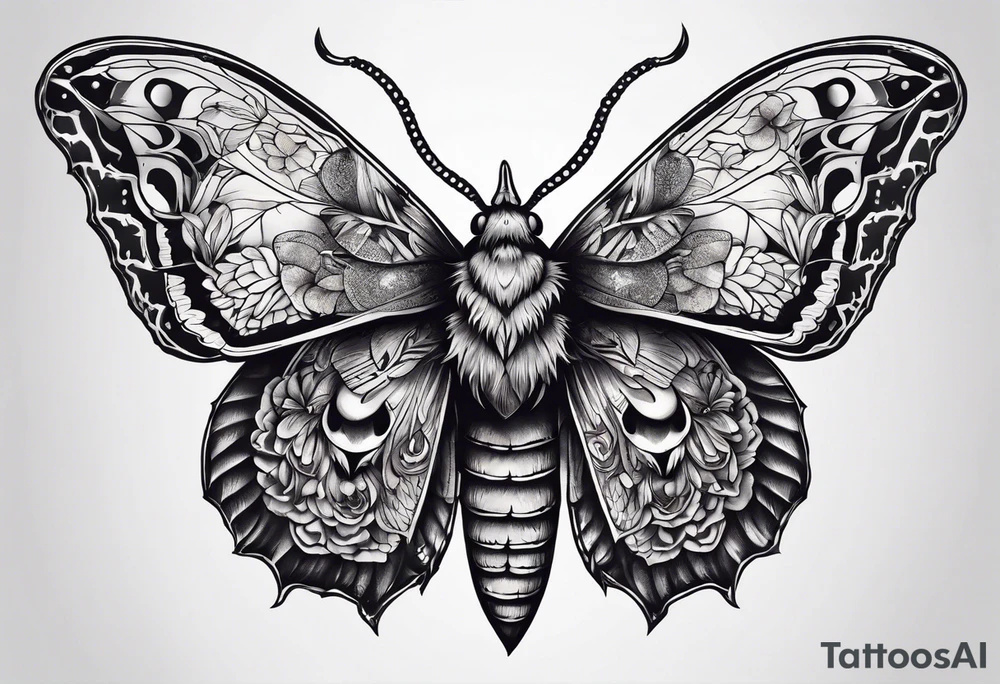 Death moth hand tattoo tattoo idea
