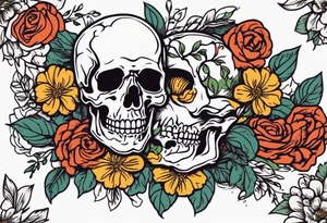human skeleton

old school vintage simple traditional design surrounded by vintage flowers


bold color simple tattoo idea
