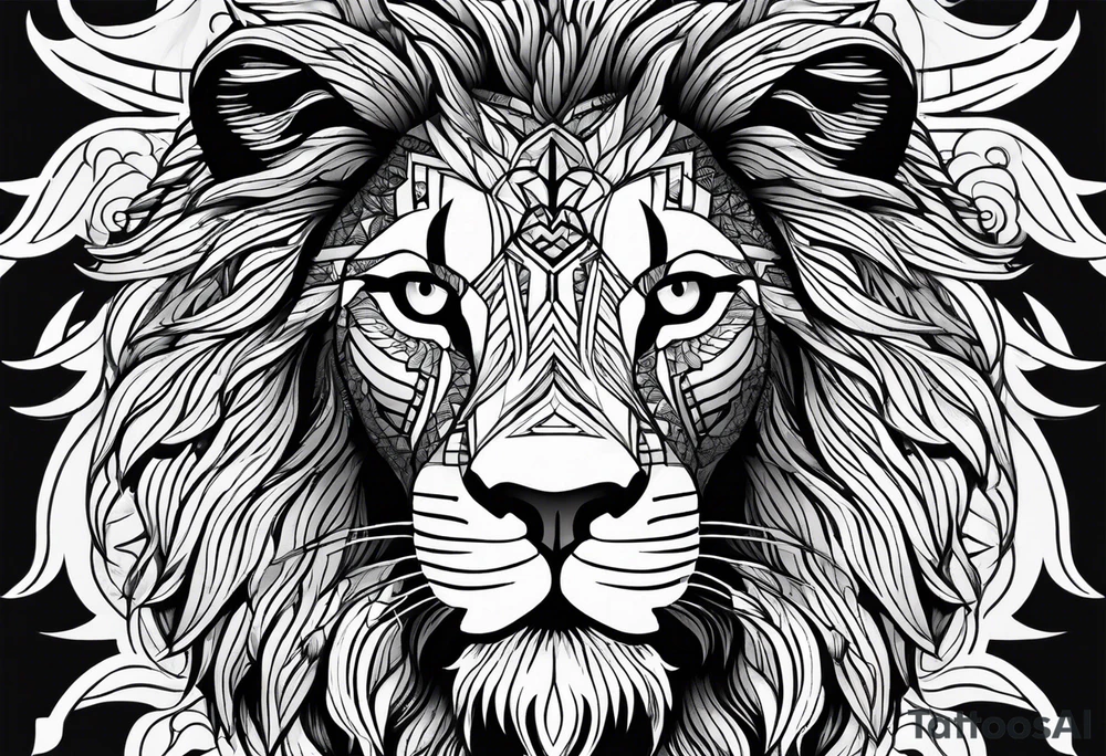 a psychedelic lion tattoo idea