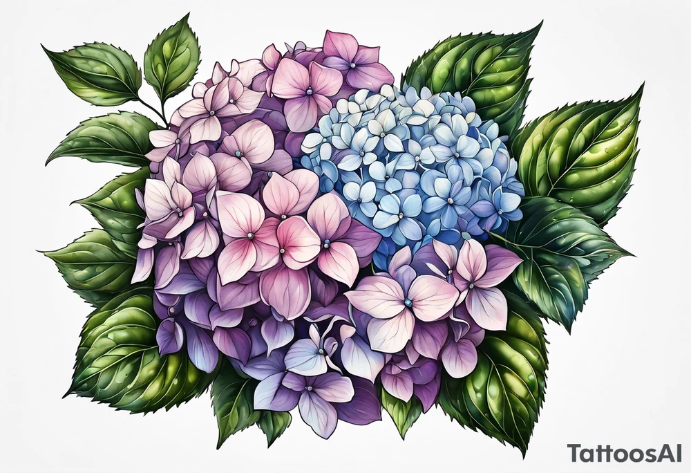Hydrangea flowers tattoo idea