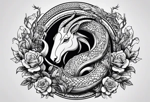 Snake and Goat tattoo idea
