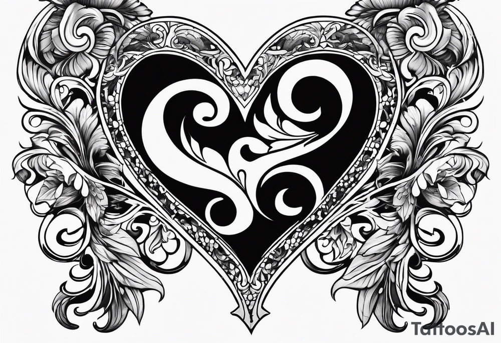 Cover up 2 hearts over lapping on back at base of neck tattoo idea