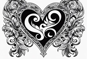 Cover up 2 hearts over lapping on back at base of neck tattoo idea