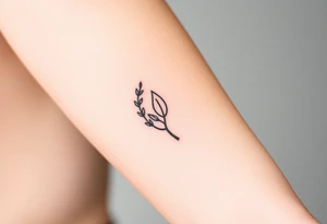laurel branch with one leaf inverted, the inverted leaf is part of the branch and its inverted to show loss tattoo idea