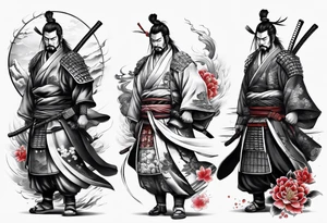 Japanese samurai sleeve tattoo idea