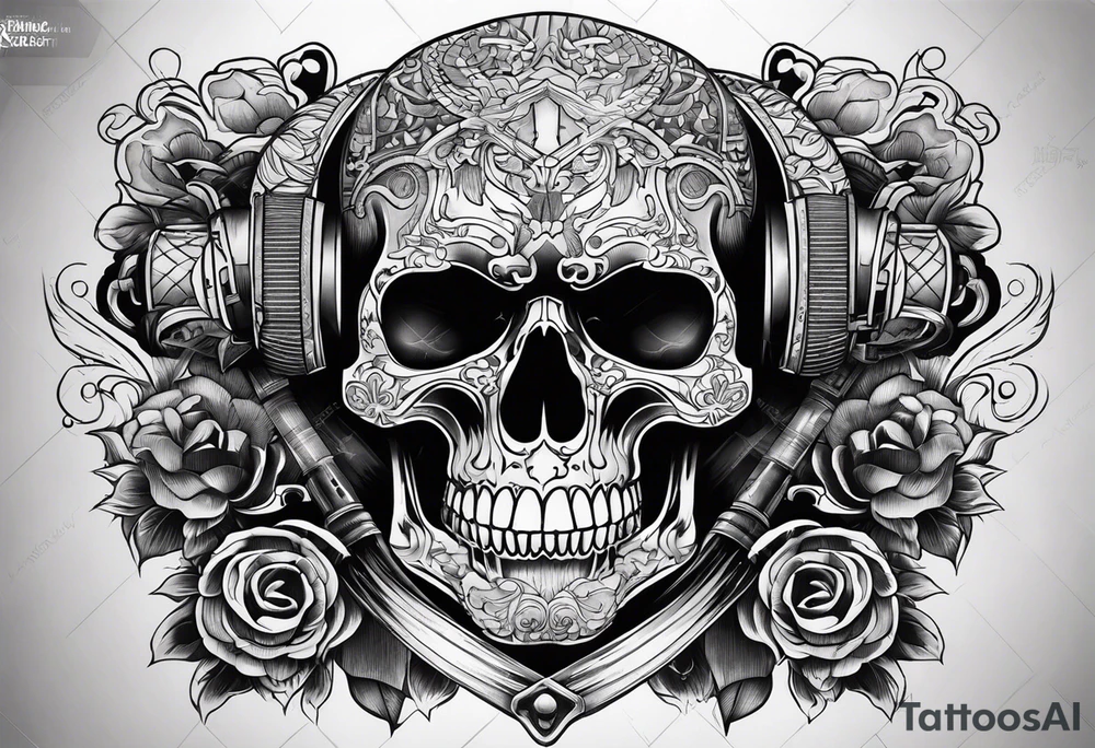 Mechanic skull tattoo idea