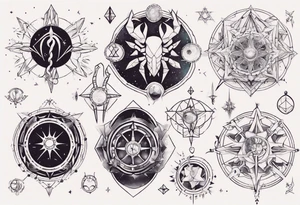 matching tattoo with cancer horoscope tattoo idea