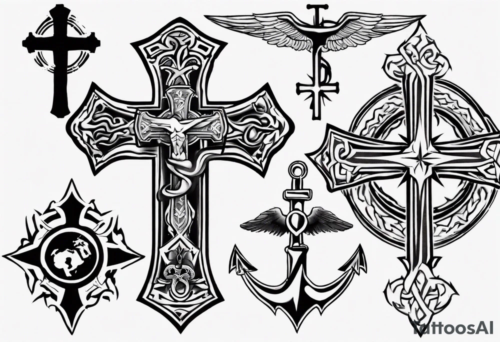 Cross, family, Marine Corps tattoo idea