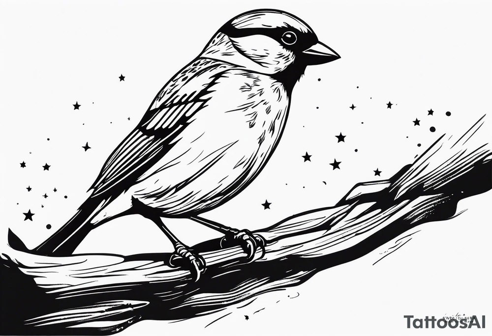 Line up neck with sparrow and the saying keep your feet on the ground and your eyes on the stars tattoo idea