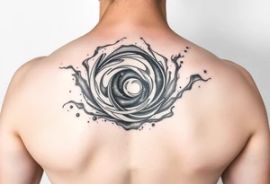swirly smoky flowing spirally galaxy with stipple shading tattoo idea