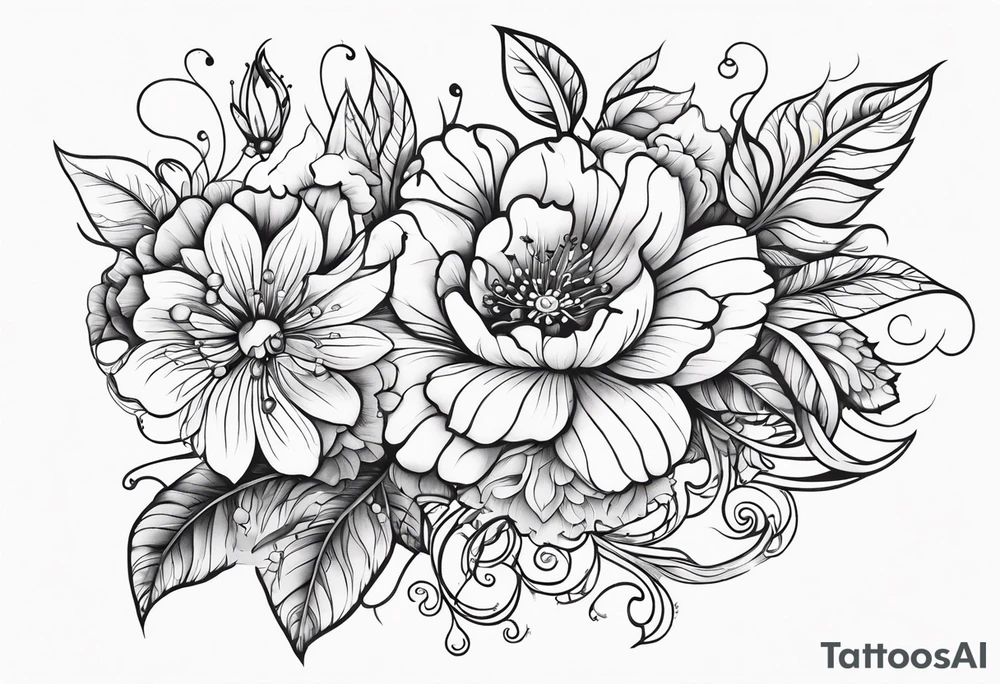 vines of flowers tattoo idea