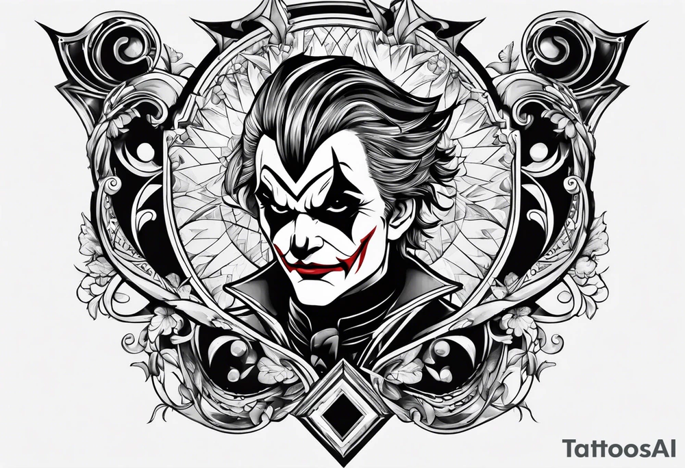 joker card neck tattoo tattoo idea
