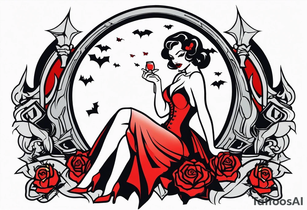 pinup vampire body tattoo idea