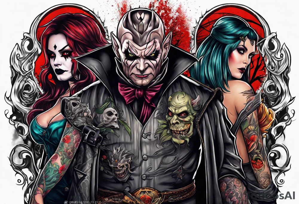 Horror movie villains combined tattoo idea