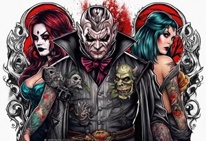 Horror movie villains combined tattoo idea