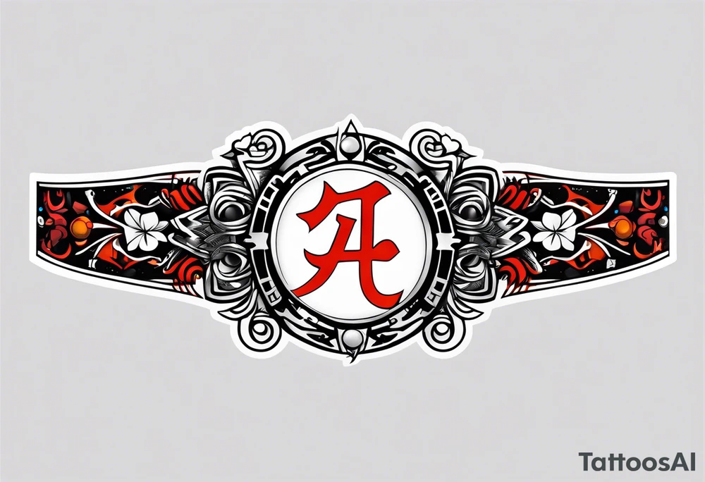 A naruto headband with the letters AR in the middle tattoo idea