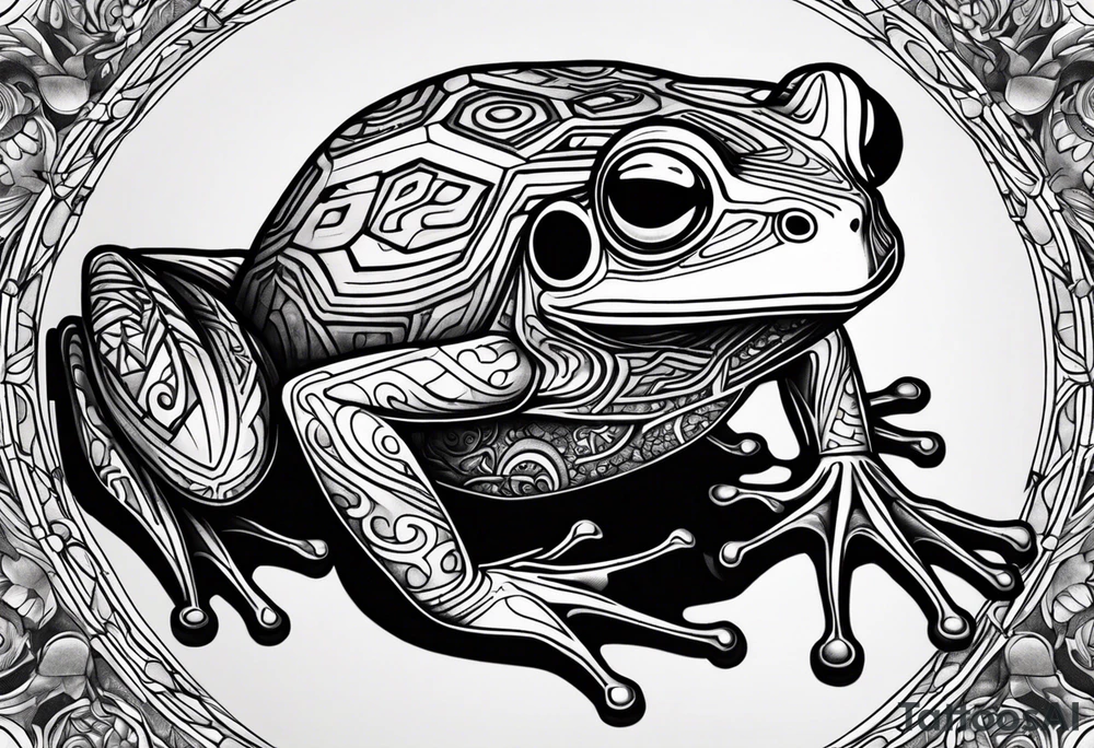 a psychedelic frog tattoo idea