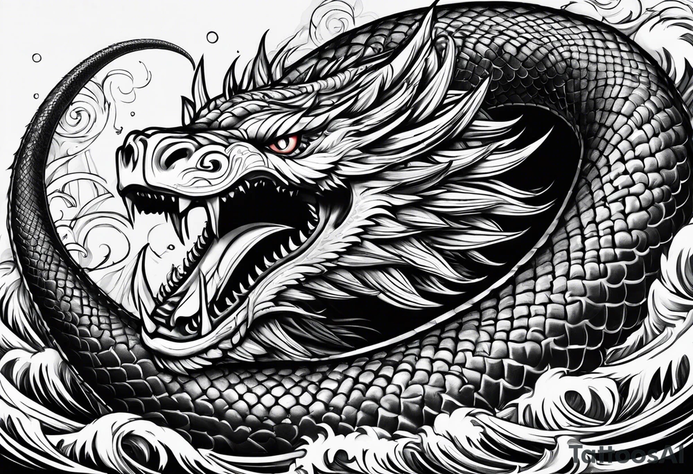 Jörmungandr wrapping around a leg tattoo idea