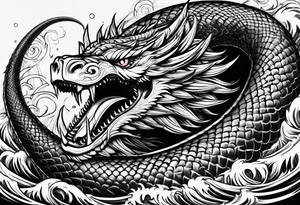 Jörmungandr wrapping around a leg tattoo idea