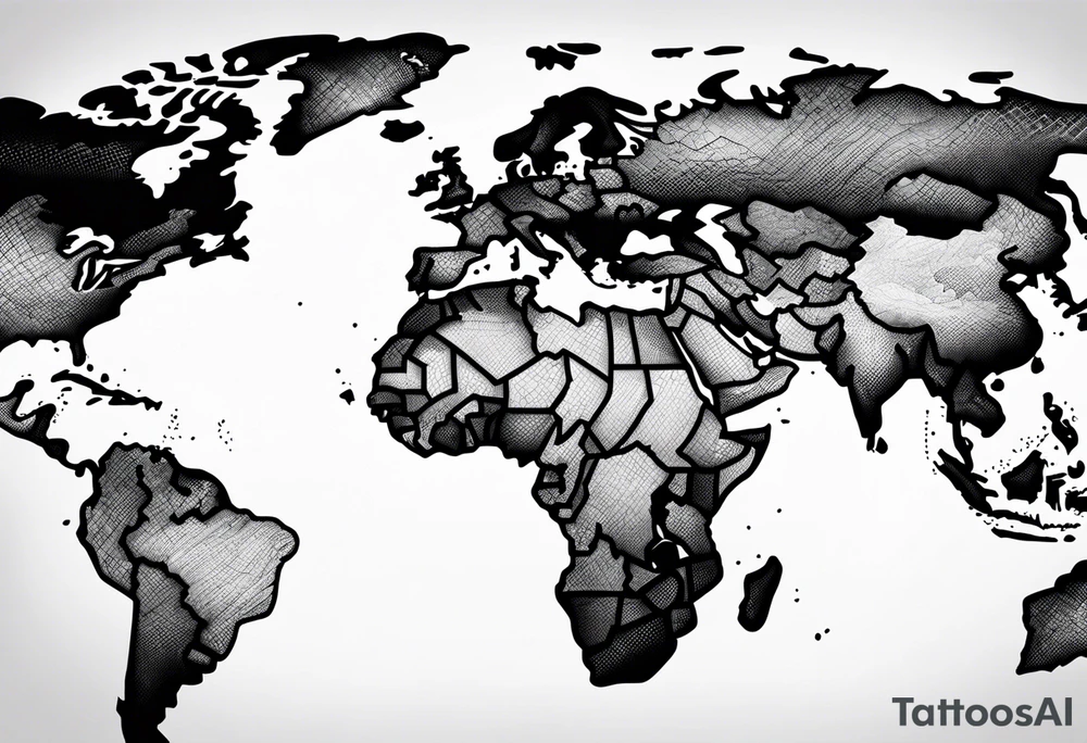 Mapa mundi no antebraco tattoo idea