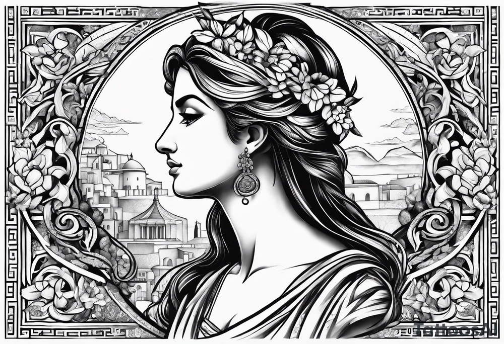 fine line greek tattoo idea