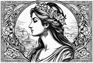 fine line greek tattoo idea